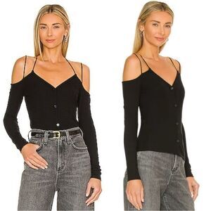 All The Ways Cassia Black Top Off-the-Shoulder Size M